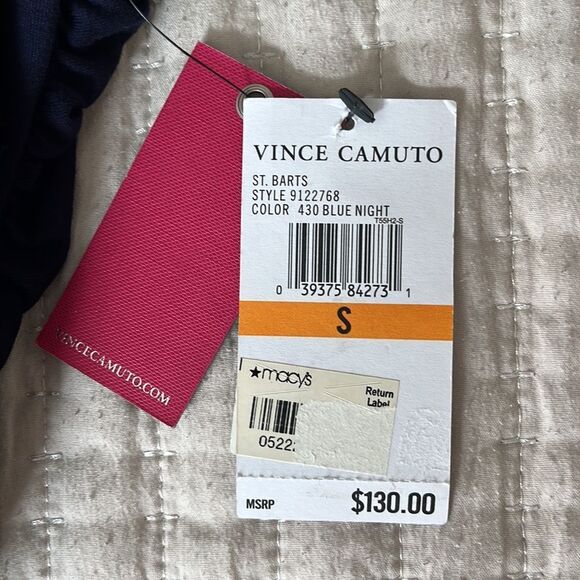 Vince Camuto Dress Womens XS St Barts Navy Blue Night Ruched - Picture 8 of 11